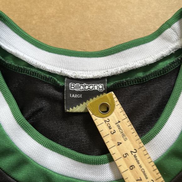 Vintage Billabong Hawaii Basketball Jersey Black/Green Dazzle Y2K Surf Large - Picture 7 of 15